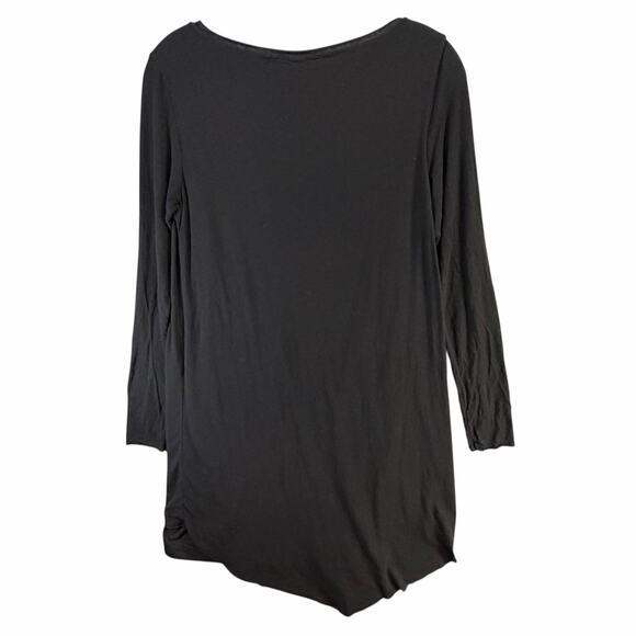 Transit Par Such T Shirt Dress M Black Modal Wool Stretch Asymmetric Lagenlook - Picture 6 of 16